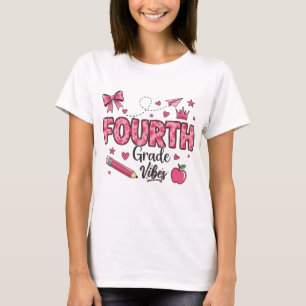 Camiseta De Cuarto Grado Vibes De Vuelta A La Escuela Coque