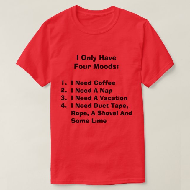 Camiseta de cuatro estados de ánimo (Diseño del anverso)