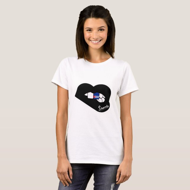 Camiseta de Cuba de los labios de Sharnia (labios (Anverso completo)