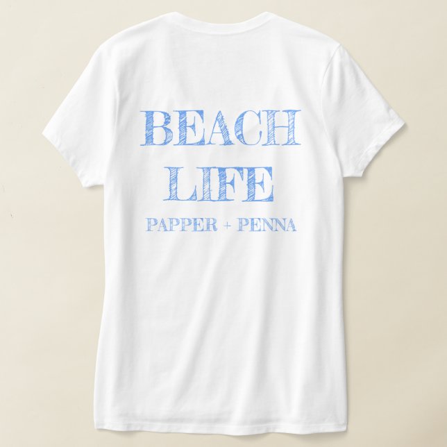 Camiseta de cuello de mujer en faro de la isla (Distribución Reverso )