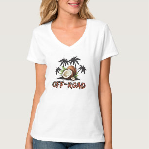 Camiseta de cuello en V blanco de aventura todoter