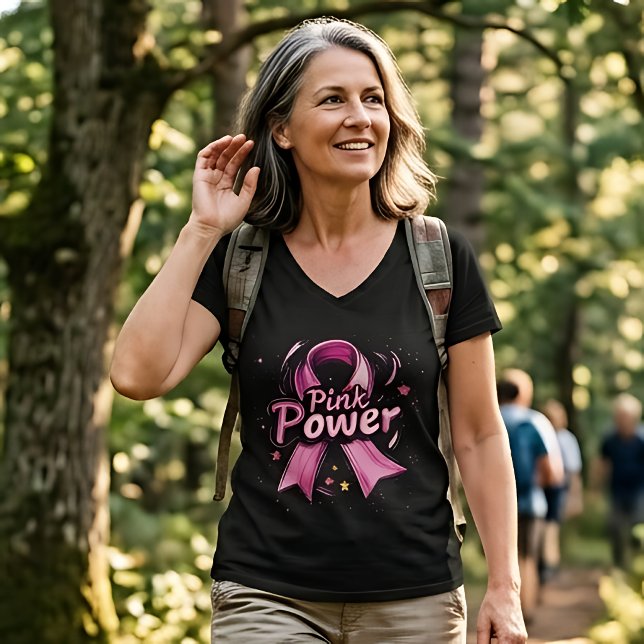 Camiseta de cuello en V con cinta de concienciació (Subido por el creador)