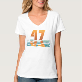 Camiseta de cuello en V desgastada Sunset 47 para 