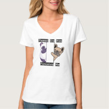 Camiseta de cuello en V divertida para mujer 'Por 