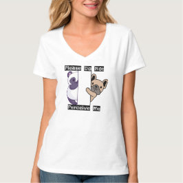 Camiseta de cuello en V divertida para mujer 'Por 