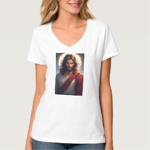 Camiseta de cuello en V intensa de Jesucristo para