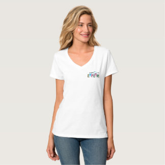 Camiseta de cuello en V Minimalista de Astronauta
