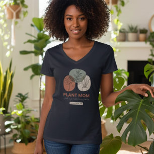 Camiseta de cuello en V para mamá de plantas minim