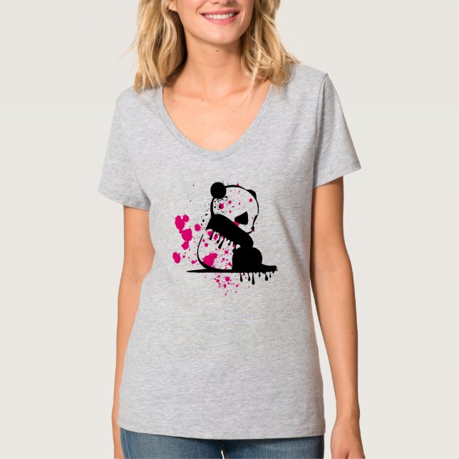 Camiseta de cuello en V para mujer (Anverso)