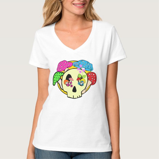 Camiseta de cuello en V para mujer (Anverso)