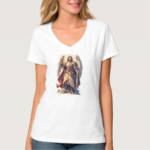 Camiseta de cuello en V para mujer Arcángel Guerre