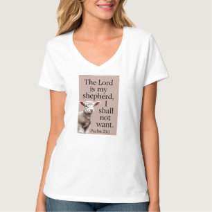 Camiseta de cuello en V para mujer Cordero Cristia