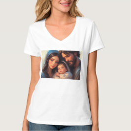 Camiseta de cuello en V para mujer de la Sagrada F