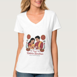 Camiseta de cuello en V para mujer de Raksha Bandh