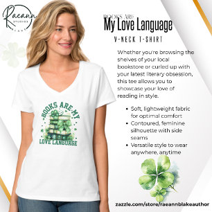 Camiseta de cuello en V para mujer "Los libros son