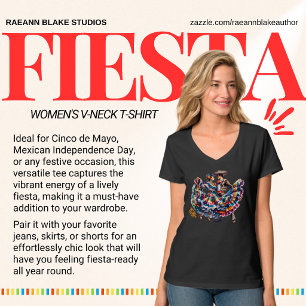 Camiseta de cuello en V para mujer, pareja bailand