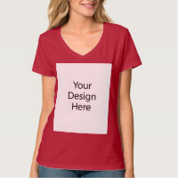 Camiseta de cuello en V para mujer Rojo intenso