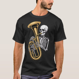 Camiseta de cuello en V para mujer tubista de tuba