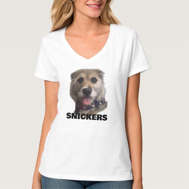 CAMISETA DE CUELLO EN V PARA MUJERES (Anverso)
