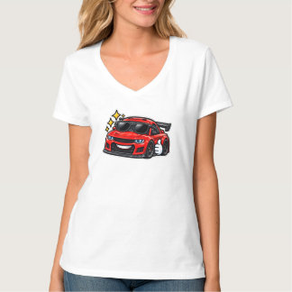 Camiseta de cuello en V para mujeres amantes de Fu
