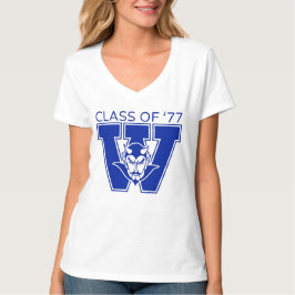Camiseta de cuello en V para mujeres de la clase d