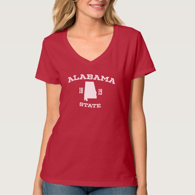 Camiseta de cuello V de Alabama 1819 (Anverso)