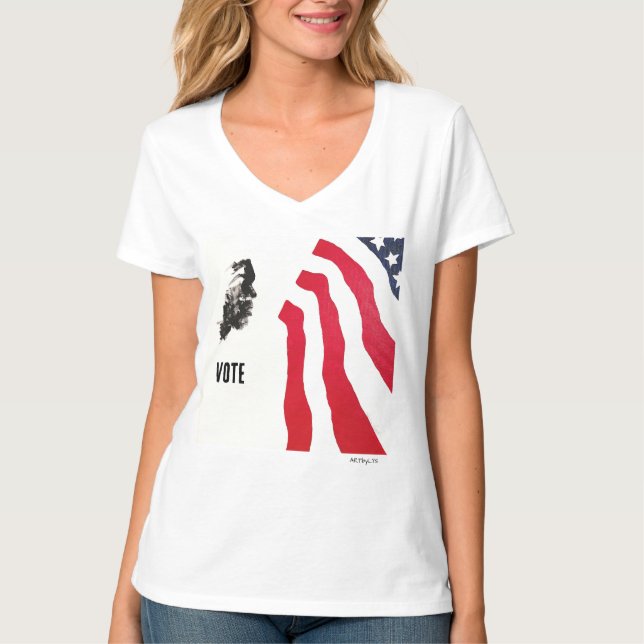Camiseta de cuello V de Bella Canvas para mujeres (Anverso)
