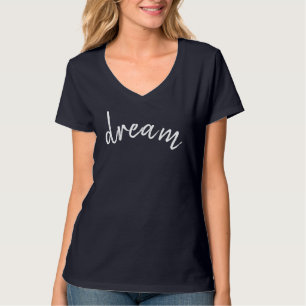 Camiseta de cuello-V de las mujeres soñadoras Hane