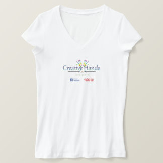 Camiseta de cuello V de manos creativas JA