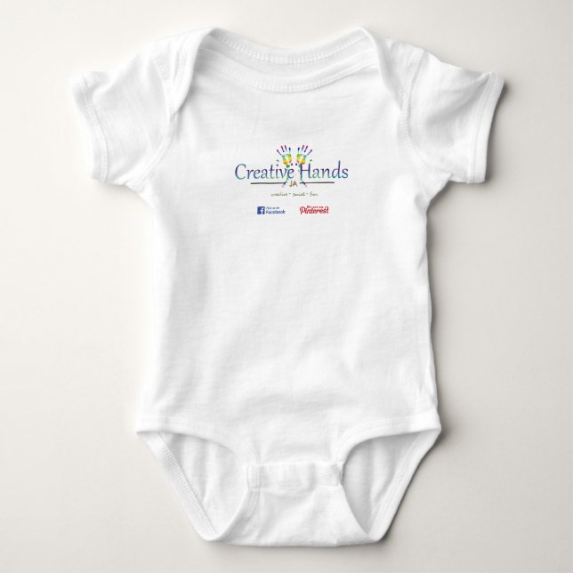 Camiseta de cuello V de manos creativas JA (Anverso)