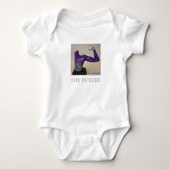 Camiseta de cuello V gris oscuro de FUTURE-Woman (Anverso)