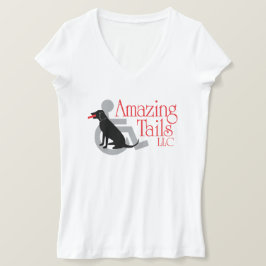 camiseta de cuello V para mujer