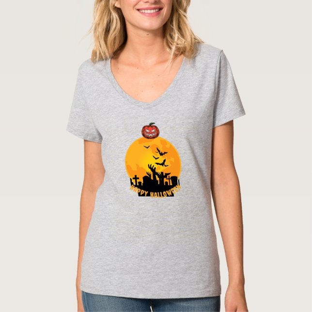 Camiseta de cuello-V para mujeres (Anverso)