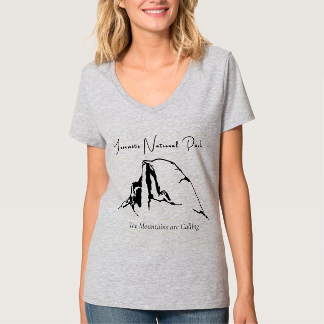 Camiseta de cuello V para mujeres del Parque Nacio (Anverso)