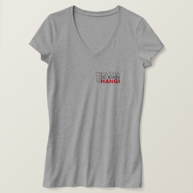 Camiseta de cuello V para mujeres - Hangi (Anverso del diseño)
