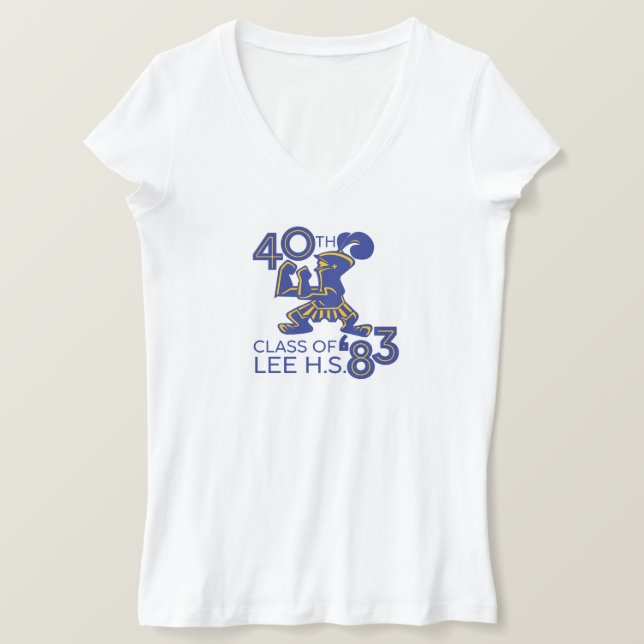 Camiseta de cuello V para mujeres - logotipo compl (Anverso del diseño)