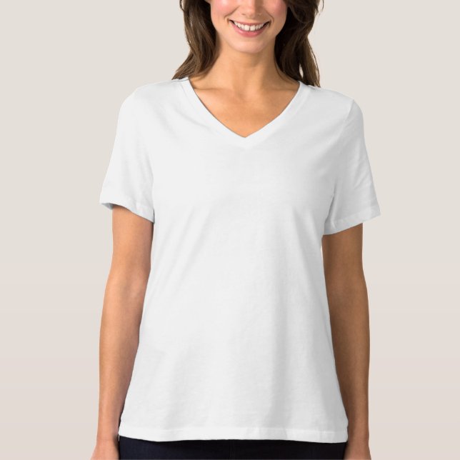 Camiseta de cuello V relajada para mujeres Persona (Anverso)