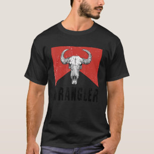 Camiseta de cuero de Wranglers, camisa de cráneos
