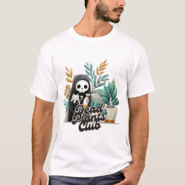 Camiseta de cuidado de plantas con gato esqueleto 