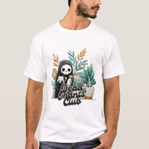 Camiseta de cuidado de plantas con gato esqueleto