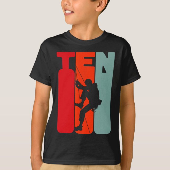 Camiseta de cumpleaños 10 años escalando Cumpleaño (Anverso)