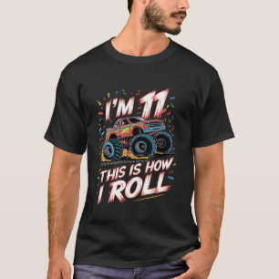 Camiseta de cumpleaños 11 Monster Truck para niños
