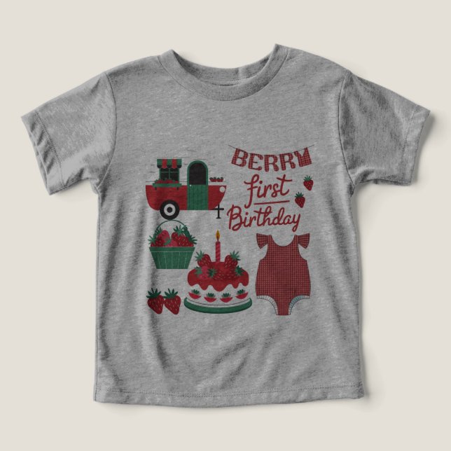Camiseta de cumpleaños 1 Berry (Diseño delantero )