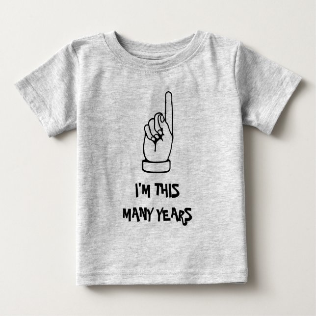 Camiseta de cumpleaños 1 niño con un año de edad (Anverso)