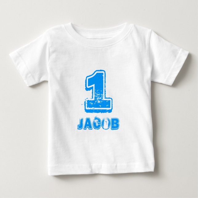 Camiseta de cumpleaños 1 para niño de un año (Anverso)