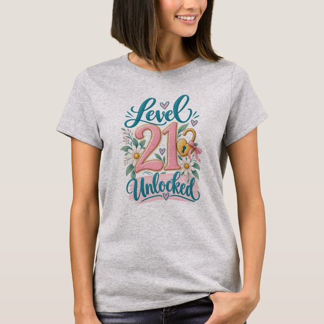 Camiseta de cumpleaños 21 para ella (Anverso)
