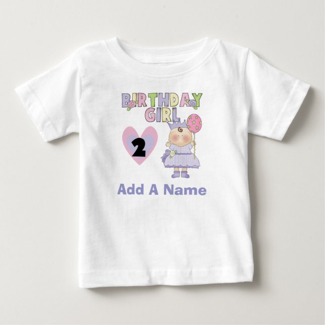 Camiseta de cumpleaños 2 Chica de cumpleaños perso (Anverso)