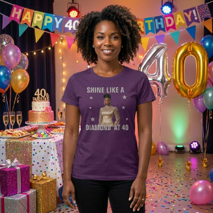 Camiseta de cumpleaños 40 glamurosa para fotos