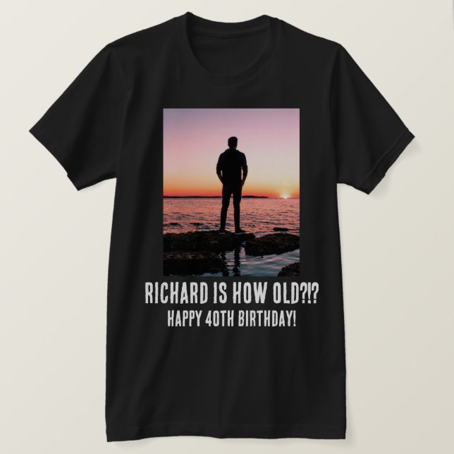 Camiseta de cumpleaños 40 graciosa personalizada (Anverso del diseño)