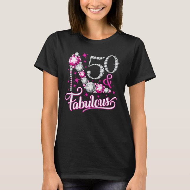 Camiseta de cumpleaños. 50 y camiseta fabulosa par (Anverso)